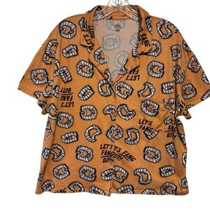 Way to celebrate Halloween soft PJ top let’s fang out AOP 
Dreamsicle orange LG